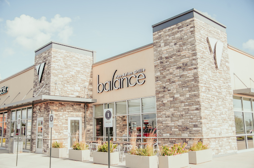 Exterior of Balance Grille, offering Pan-Asian cuisine and bubble tea in Ohio.